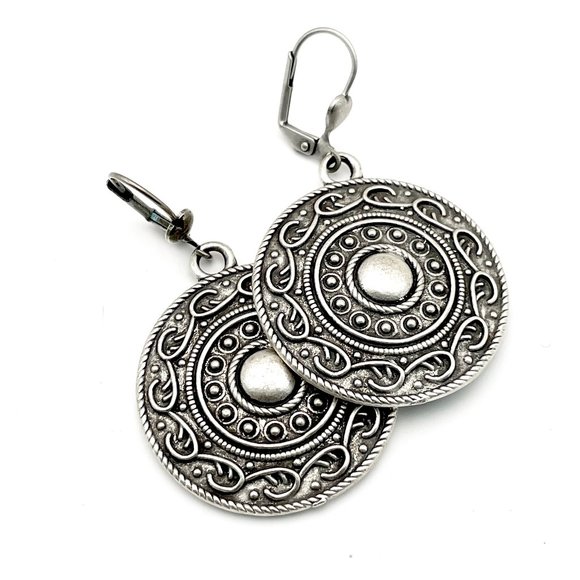 Large silver earring latch back - Picture 2 of 4